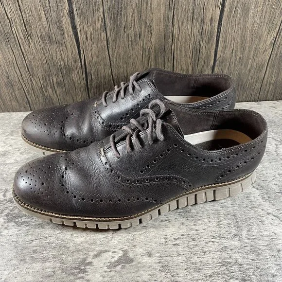 Cole Haan Zerogrand Wingtip Oxford Java C25273 Leather Mens Size 10.5 - Picture 3 of 7